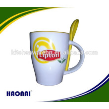 300ml ceramic mug with spoon in handle